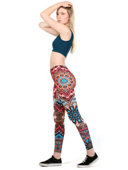 Boho Floral Print High Waist Yoga Leggings