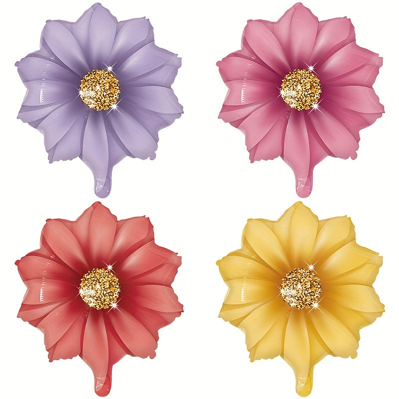 50pcs Flower Aluminum Balloons for Birthdays and Photos