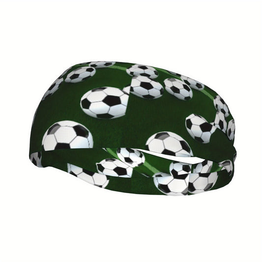 Soccer Ball Pattern Headband Unisex Sweat Wicking Stretchy Polyester