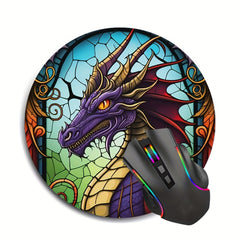 Dragon Mouse Pad Round Non Slip Rubber Mousepad Laptop Office Computer Decor
