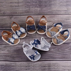 Bowknot Open Toe Sandals For Baby Girls Lightweight Comfortable