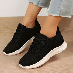 Women's Breathable Knit Sneakers Casual Lace Up Running Shoes