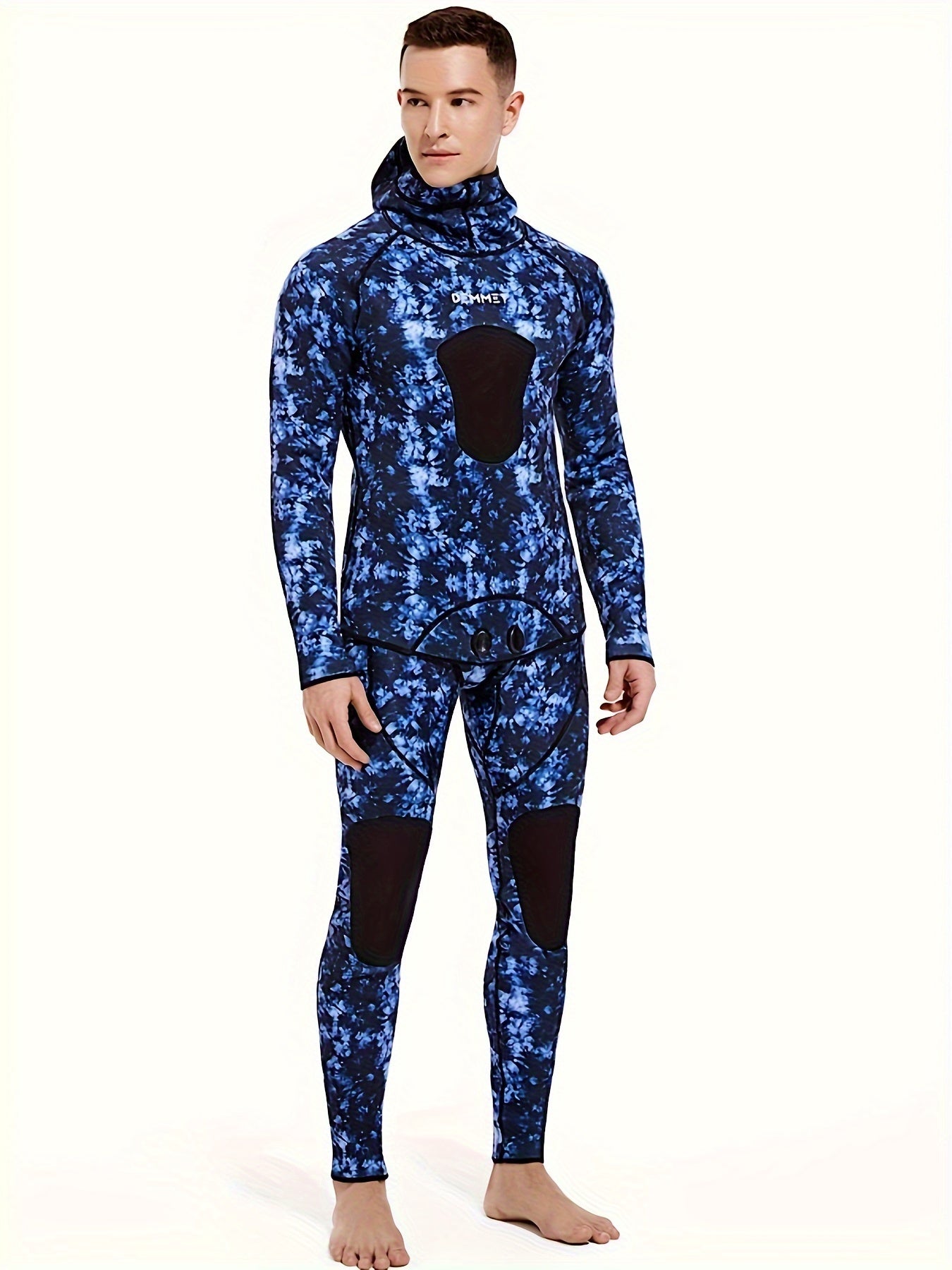 Men's Neoprene 3mm Camo Hoodie Wetsuit Full Suit for Snorkeling