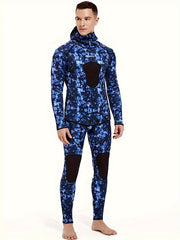 Men's Neoprene 3mm Camo Hoodie Wetsuit Full Suit for Snorkeling