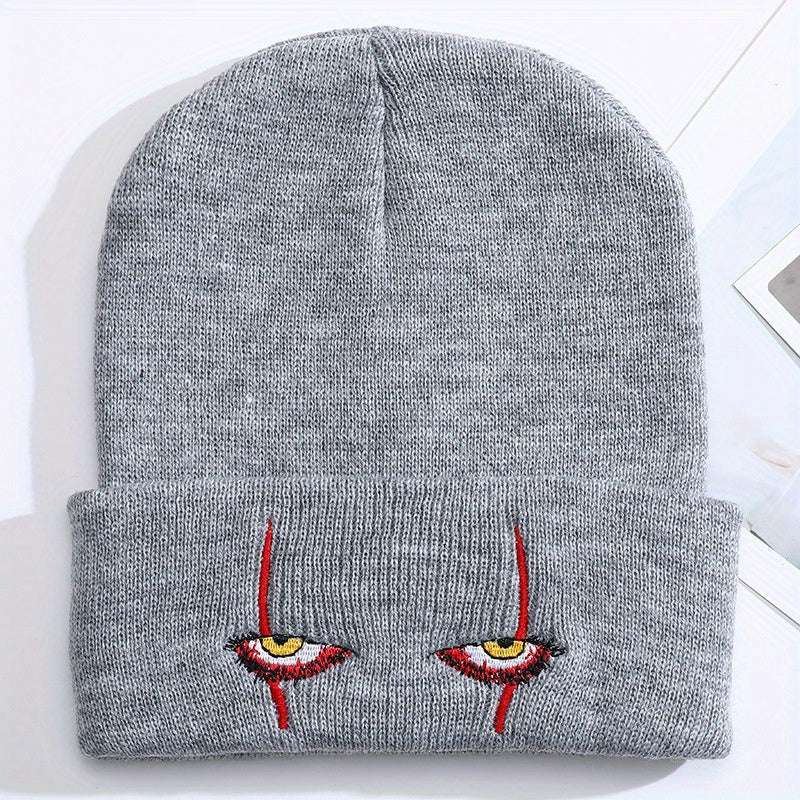 Men's Cartoon Scary Eyes Knit Beanie Hat