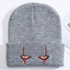 Men's Cartoon Scary Eyes Knit Beanie Hat