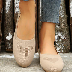 Women's Soft Sole Knit Flat Shoes Slip On Casual Breathable Flats