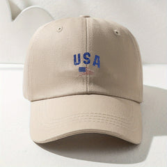 Flag Printed Baseball Cap Solid Casual Dad Hat Unisex Adjustable Sun Hats