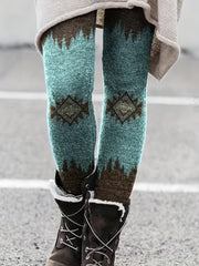 Geometric Pattern Skinny Leggings Stretchy Women's Clothing