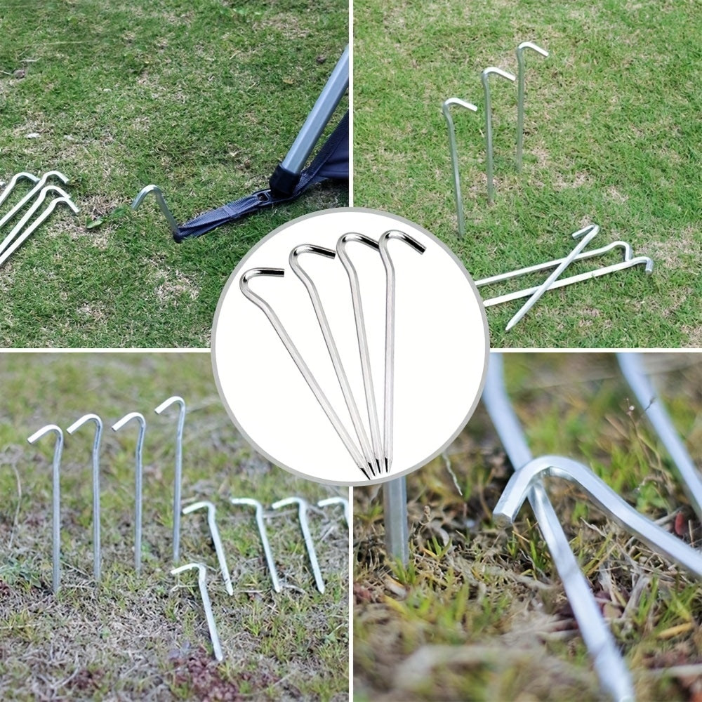 12pcs Aluminum Tent Stakes & Hooks for Camping & Canopy