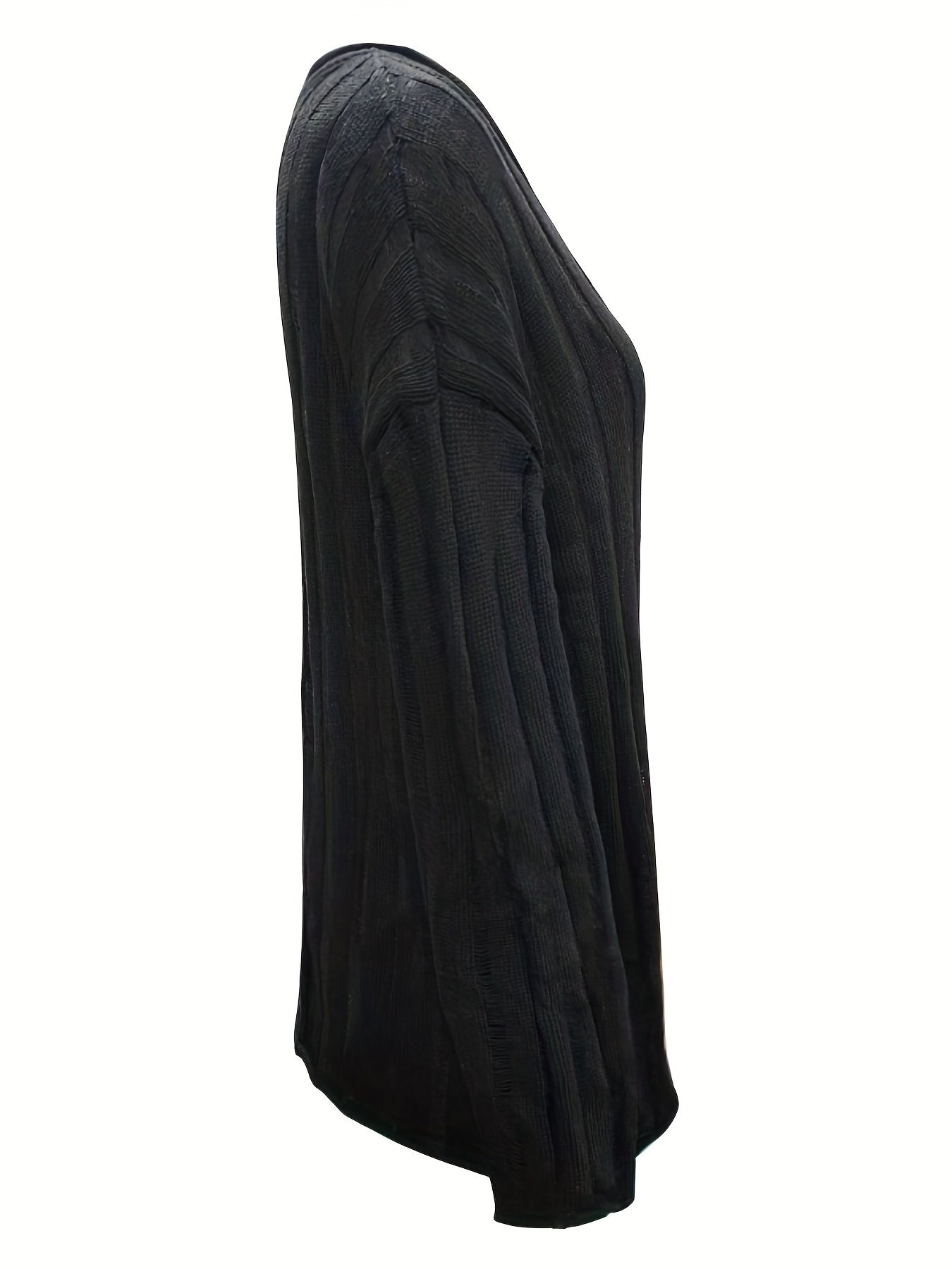 Sexy Sweater Women's Plus Stripe Hollow Out Long Sleeve V Neck