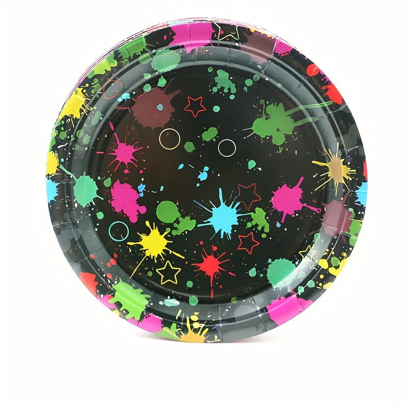 Neon Party Plates Dress Up Happy Birthday Party Supplies 20pcs Plates