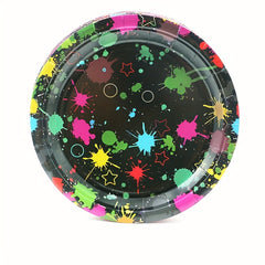 Neon Party Plates Dress Up Happy Birthday Party Supplies 20pcs Plates