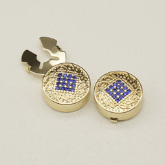 2pcs Rhinestone Button Covers Men Women Fashion Accessory Hidden Buttons