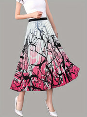 Pleated High Waist Swing Skirt for Spring & Summer