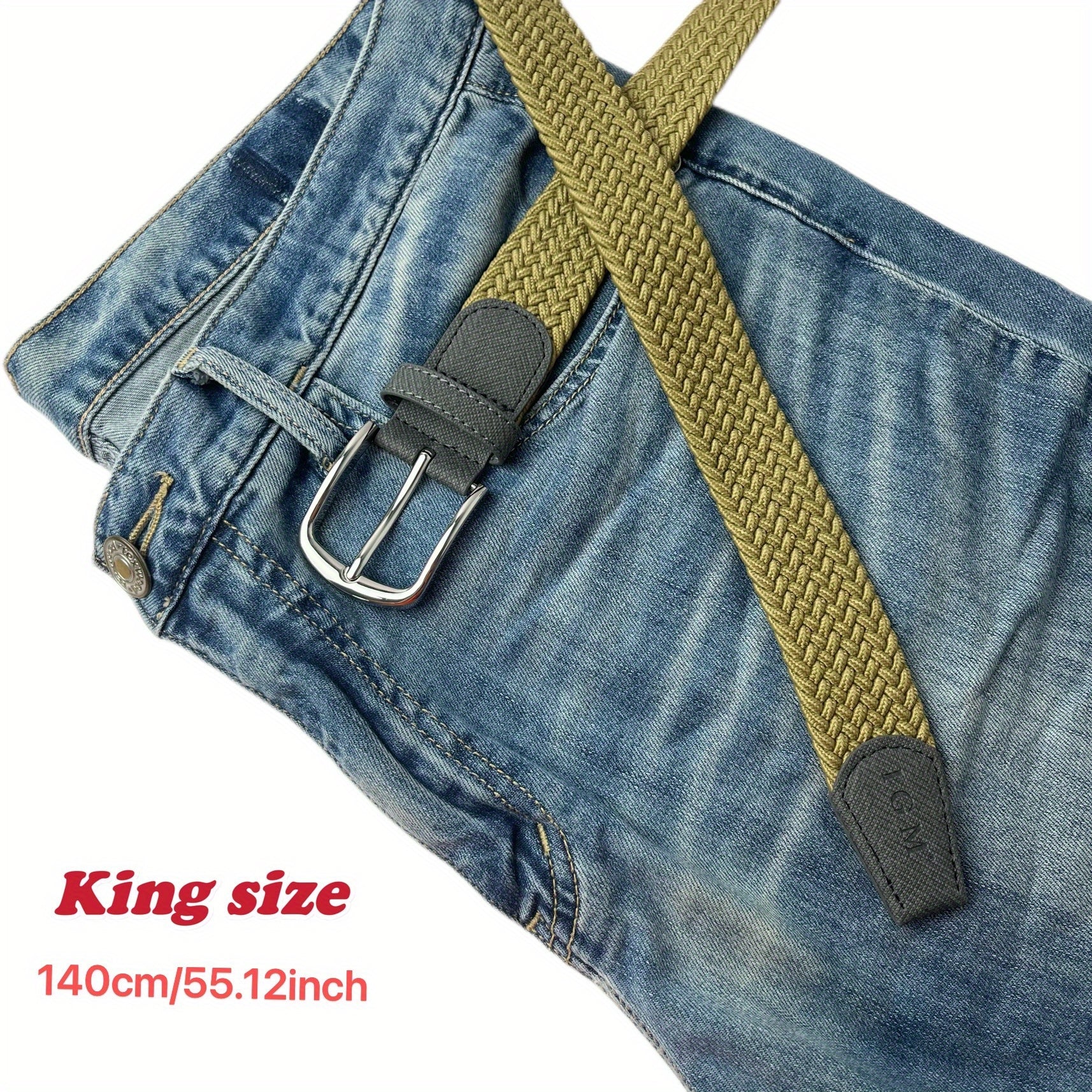Elastic Braided Belt Pin Buckle Casual Jeans Pants Belt