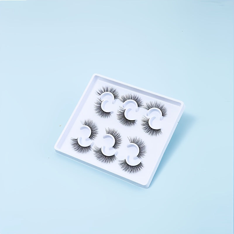 6 Pairs 5D Winged End Eye Elongated Eyelashes Natural Curly Cat Eye Lashes