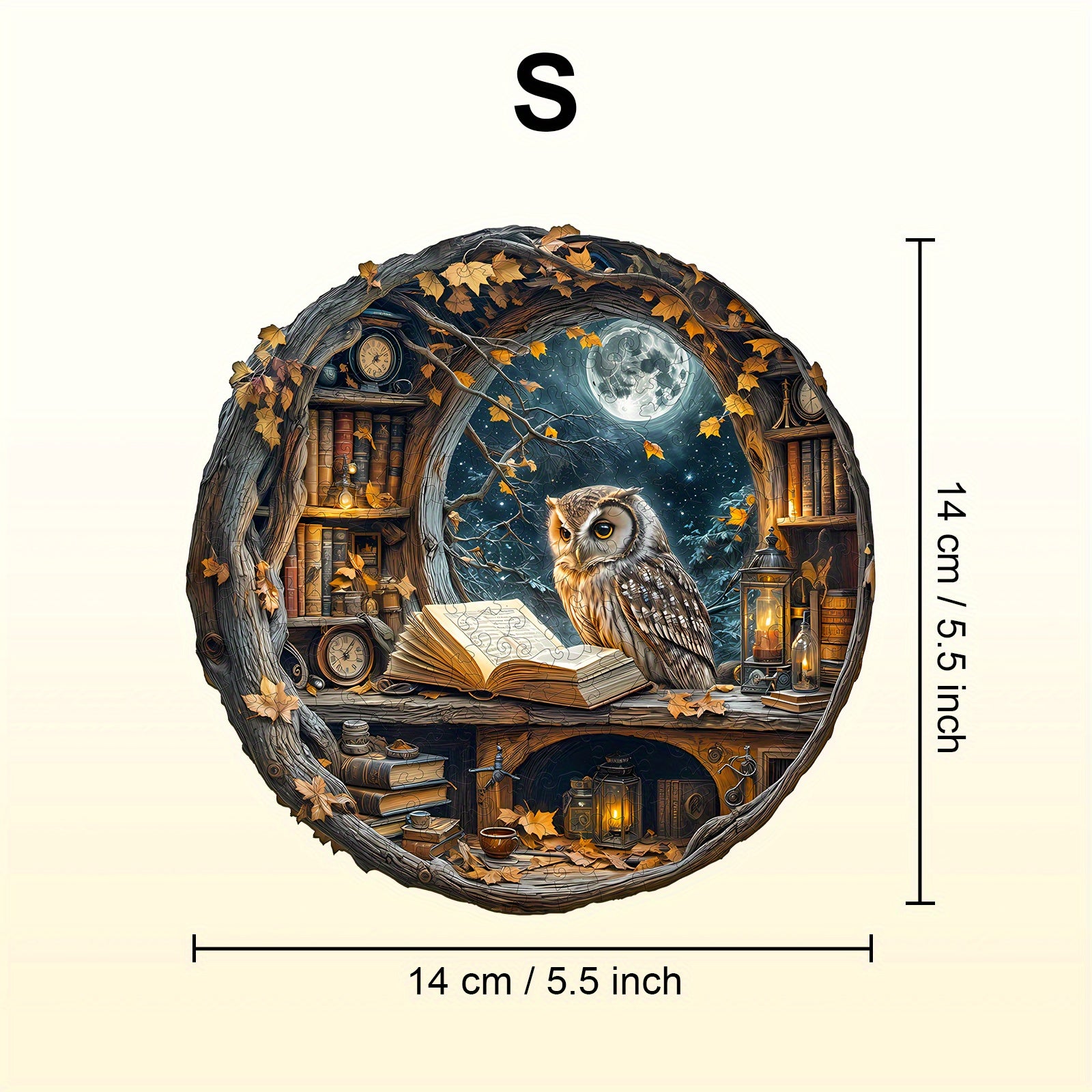 Moonlit Reader Wooden Puzzle Enchanting Nighttime Scene