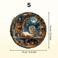 Moonlit Reader Wooden Puzzle Enchanting Nighttime Scene