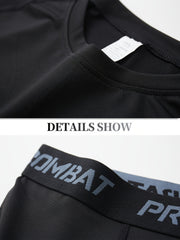 Men's Compression Suit Long Sleeve Skinny Fit T-shirt And Leggings For Winter