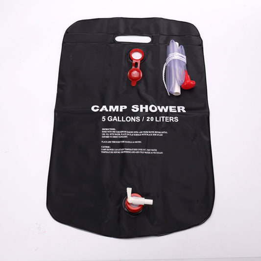 5 Gallon Portable Solar Shower Bag with Removable Hose and On Off Switchable Sho