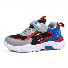 Boys Hook And Loop Low Top Sneakers Lightweight Anti Slip Shoes
