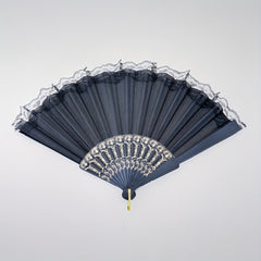 Lace Mesh Folding Fan Silky Fan For Dance Performance
