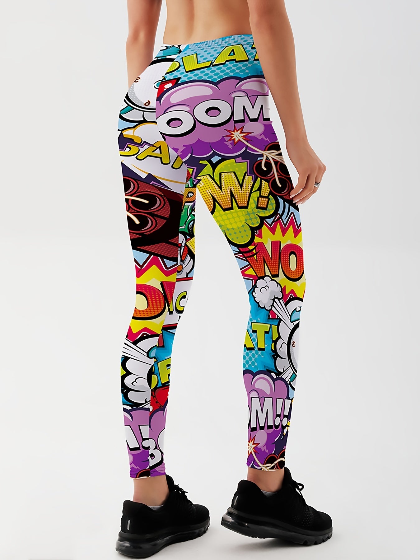 Colorful Cartoon Print Leggings for Stylish Women
