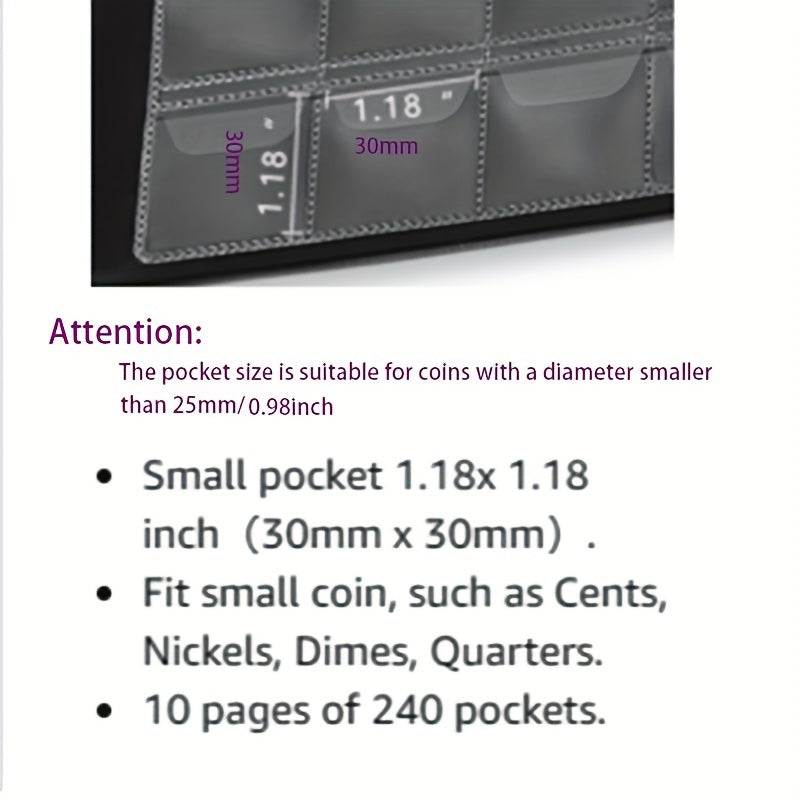 240 Pockets Coin Collection Holder Book