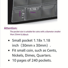 240 Pockets Coin Collection Holder Book