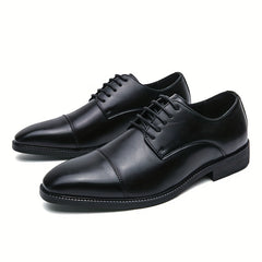 Men's Almond Toe Derby Shoes Lace up Front Business Formal Wedding