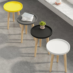 Small Round Coffee Table Portable Space Saving Stable Side End Table