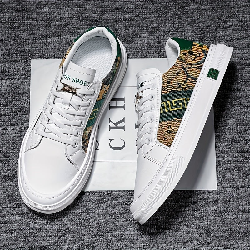 Men's Embroidered Lace-up Skate Shoes Breathable