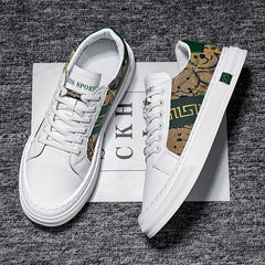 Men's Embroidered Lace-up Skate Shoes Breathable