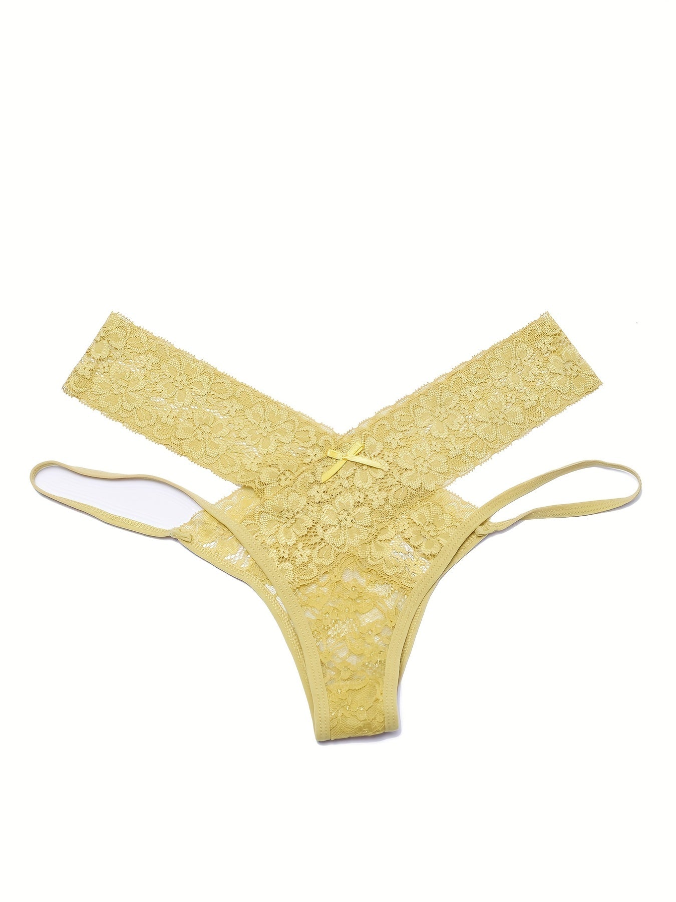 6pcs Floral Lace Cut Out Thongs Low Waist Panties Pack