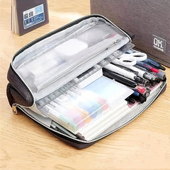 Durable Pencil Pen Case Large Storage Compartments