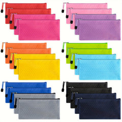 24 Pack Multicolored Waterproof A6 Zipper Pouch Organizers