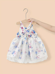 Toddler Girls Rose Graphic Cami Princess Dress For Party Beach
