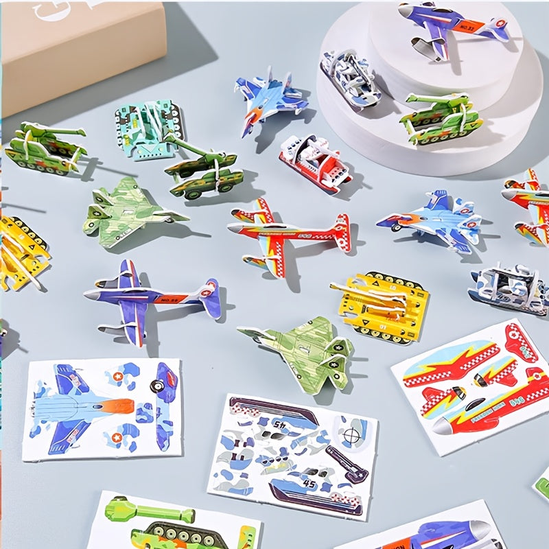 30pcs 3D Airplane Puzzle DIY Craft Kit for Kids - Great Birthday & Student Gift
