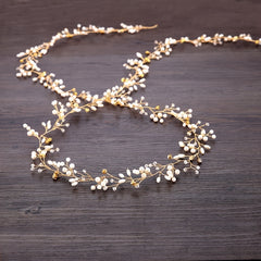 Western Wedding Hair Crown Faux Pearl Ornaments