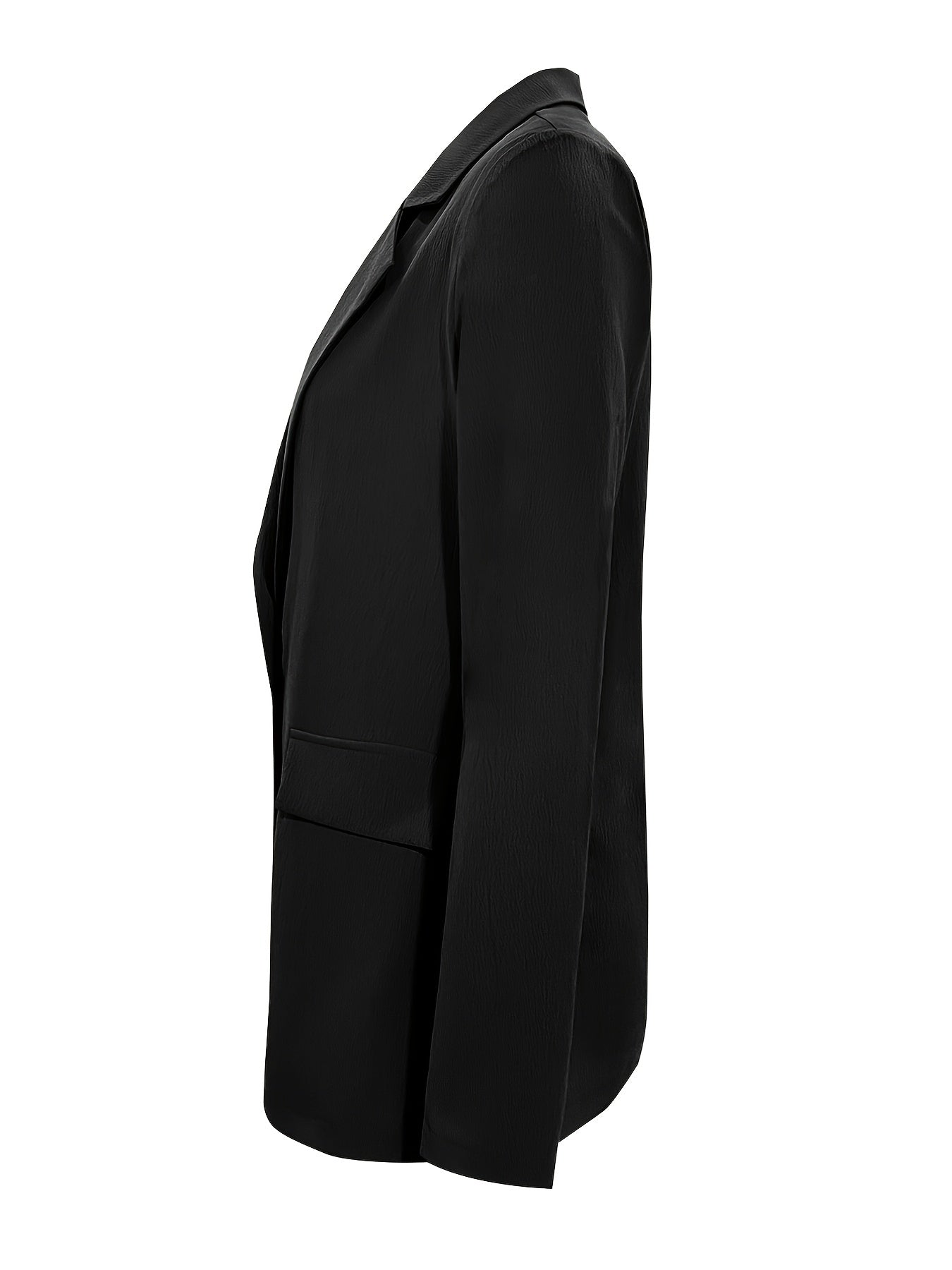 Solid Button Front Lapel Blazer Casual Long Sleeve Blazer