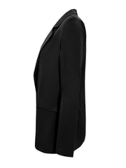 Solid Button Front Lapel Blazer Casual Long Sleeve Blazer