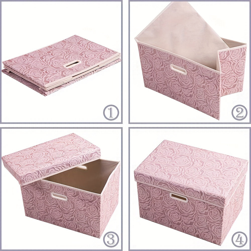 Rose Pattern Foldable Quilt Clothes Organizer Lightweight Handheld Packing Cubes