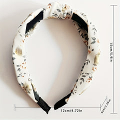 Floral Print Women Headband Wide Cloth Hairband Vintage Hair Accessories