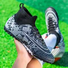 Unisex Turf Football Boots Anti Skid Breathable Lace Up Soccer Cleats