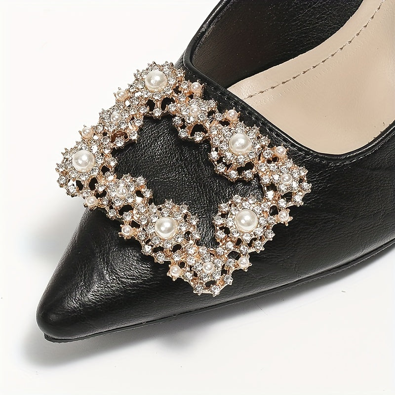 Women's Rhinestone Stiletto Heels Slip On High Heels