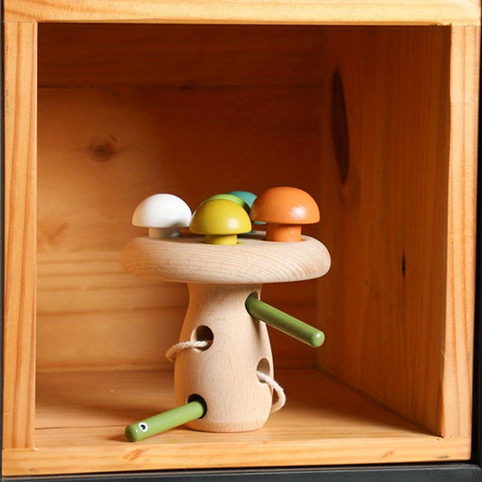 Educational Jenga Mushroom Teether for Babies