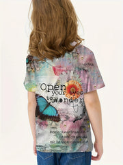 3D WONDER Print T shirt Boys Girls Pullover Tops Summer