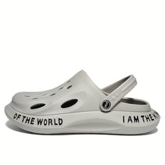 Men's Lightweight Comfy Garden Clogs - Alphabet Detail - Non Slip