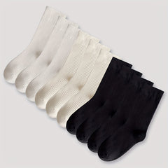 10 Pairs Solid Crew Socks for Women